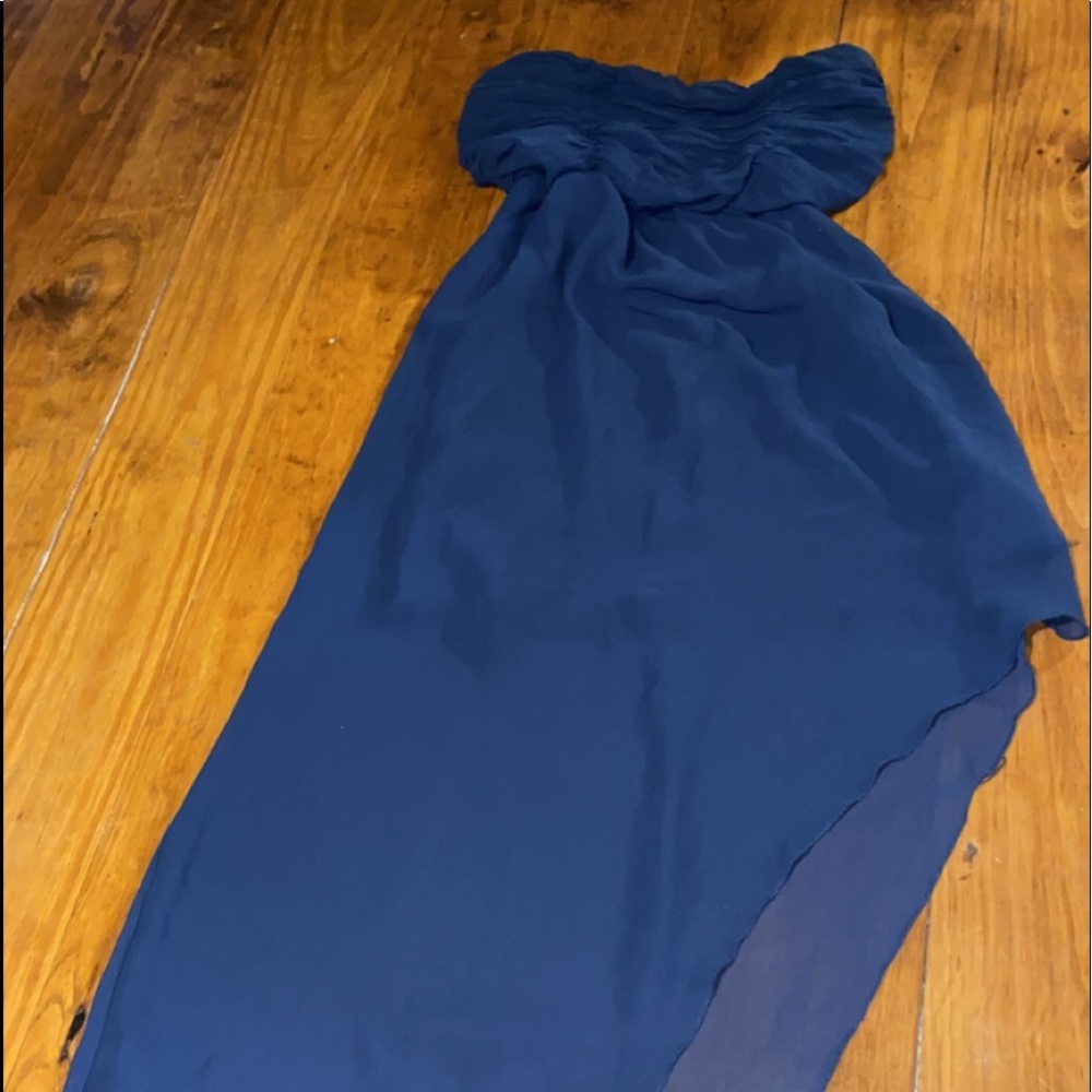 Formal sheer strapless low high women’s dress